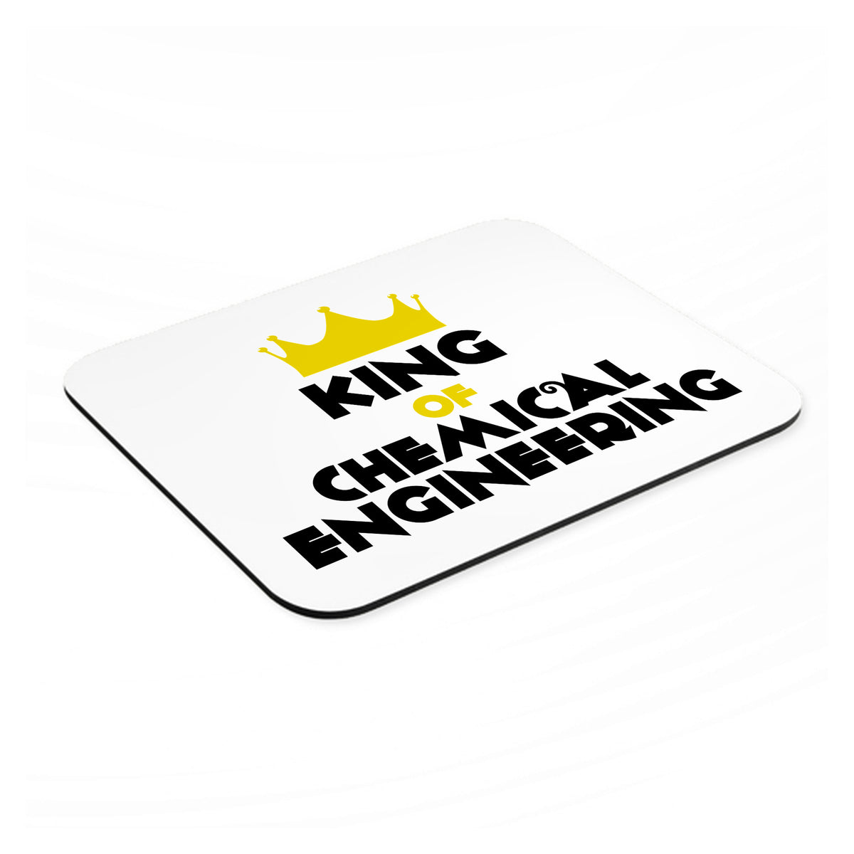 King of Chemical Engineering mouse pad, angled view showing the 1/4 inch thick base