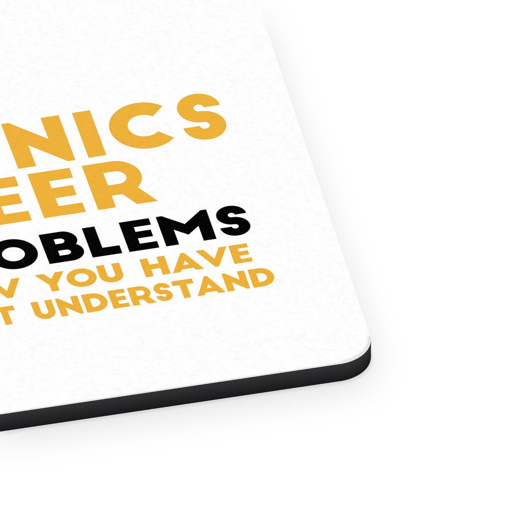 I'm an Electronics Engineer I Solve Problems mouse pad, close-up of the fabric surface and rubber edge