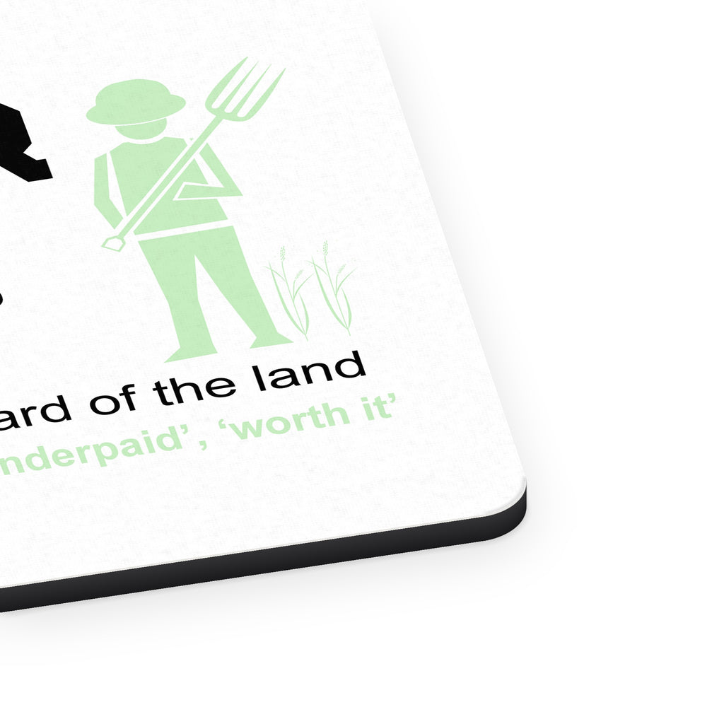Farmer Definition - Few Who Feeds Many mouse pad, close-up of the fabric surface and rubber edge