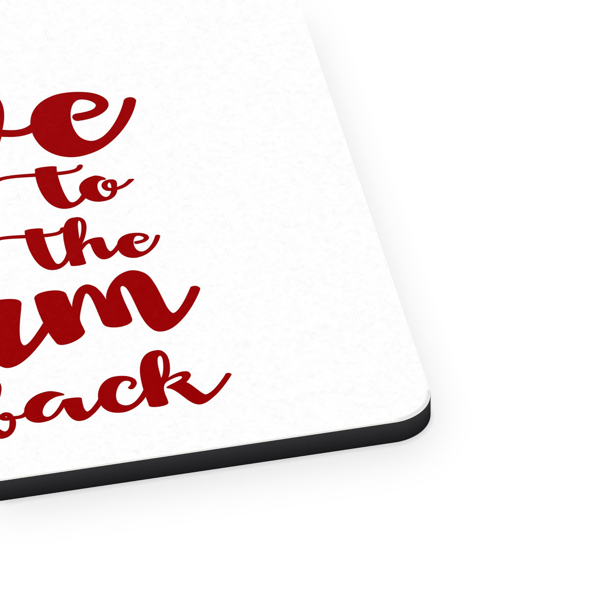 I Love You To The Farm And Back mouse pad, close-up of the fabric surface and rubber edge