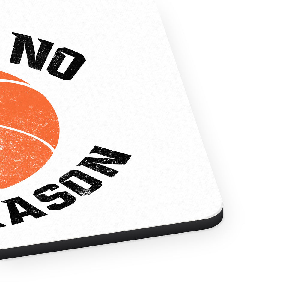 Basketball There is No Off Season mouse pad, close-up of the fabric surface and rubber edge