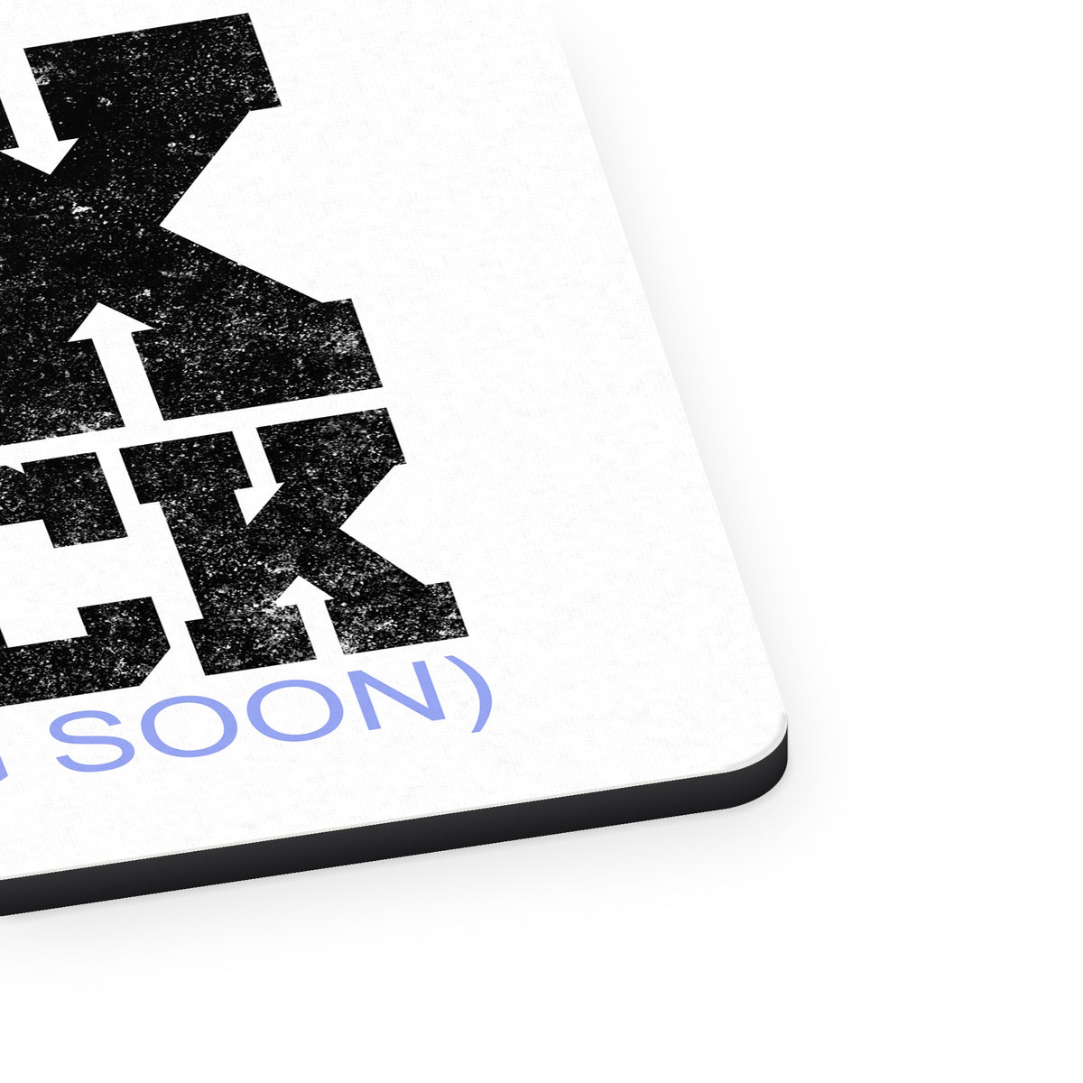 Six Pack (Coming Soon) mouse pad, close-up of the fabric surface and rubber edge