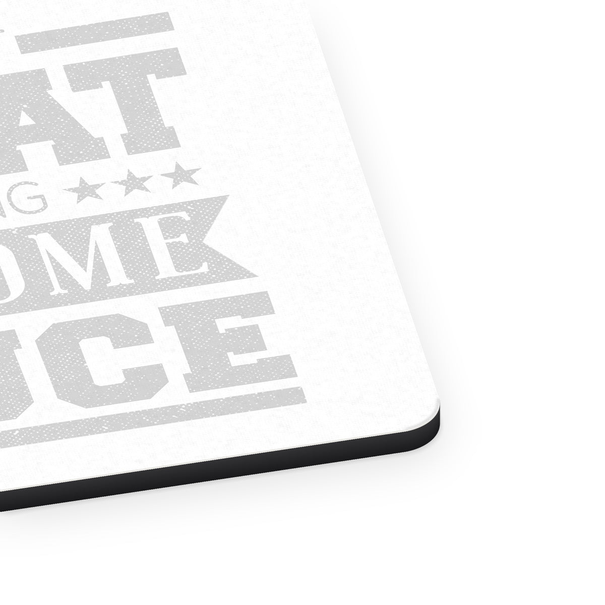 That's Not Sweat I'm Leaking Awesome Sauce mouse pad, close-up of the fabric surface and rubber edge