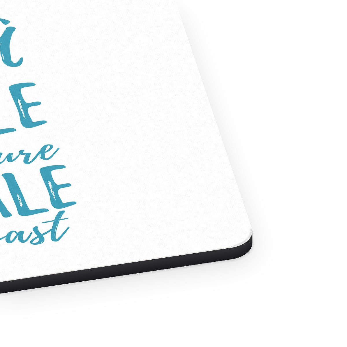 Yoga Inhale the Future Exhale the Past mouse pad, close-up of the fabric surface and rubber edge