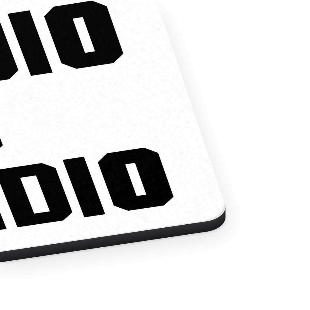 Cardio is Hardio mouse pad, close-up of the fabric surface and rubber edge