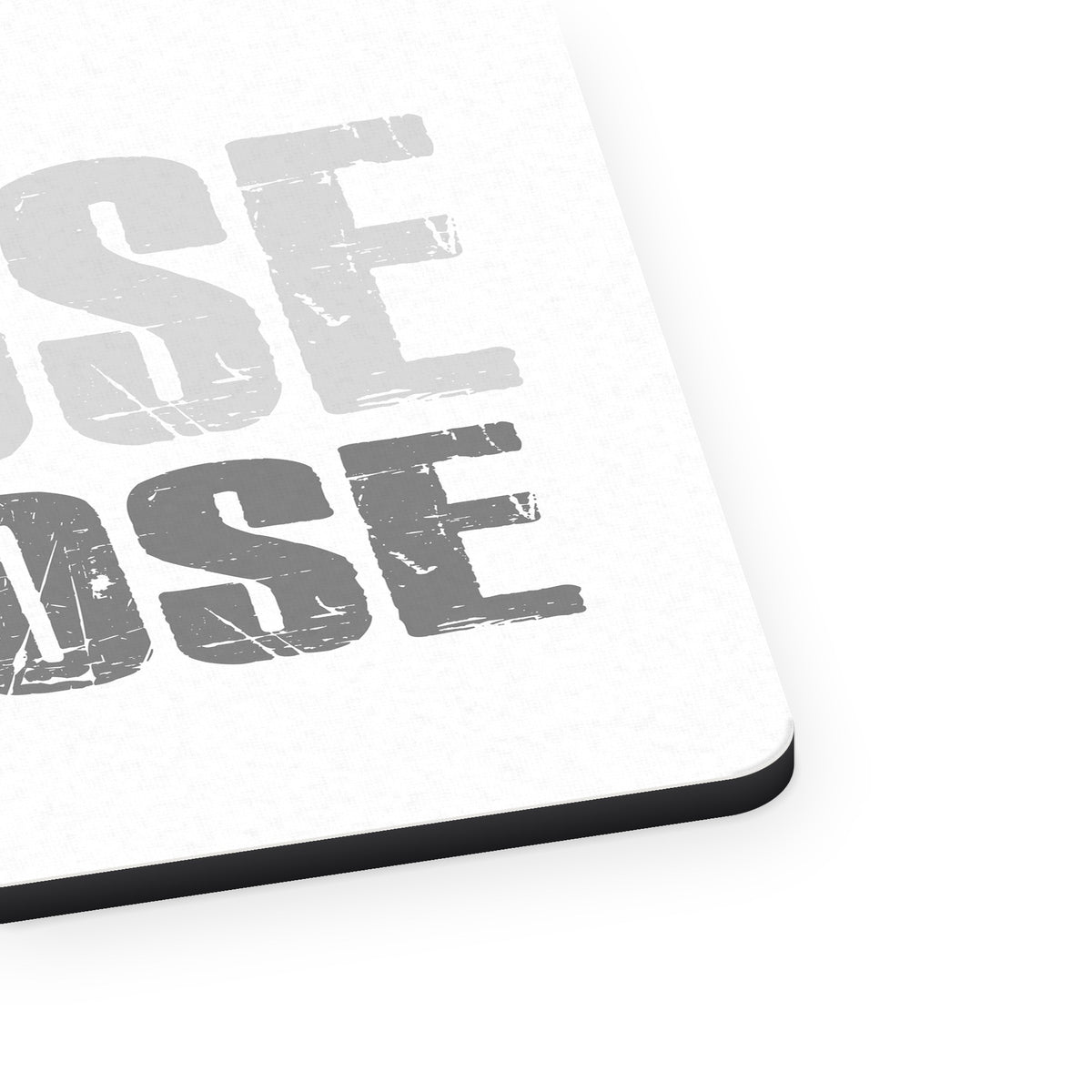 Refuse to Lose Baseball mouse pad, close-up of the fabric surface and rubber edge