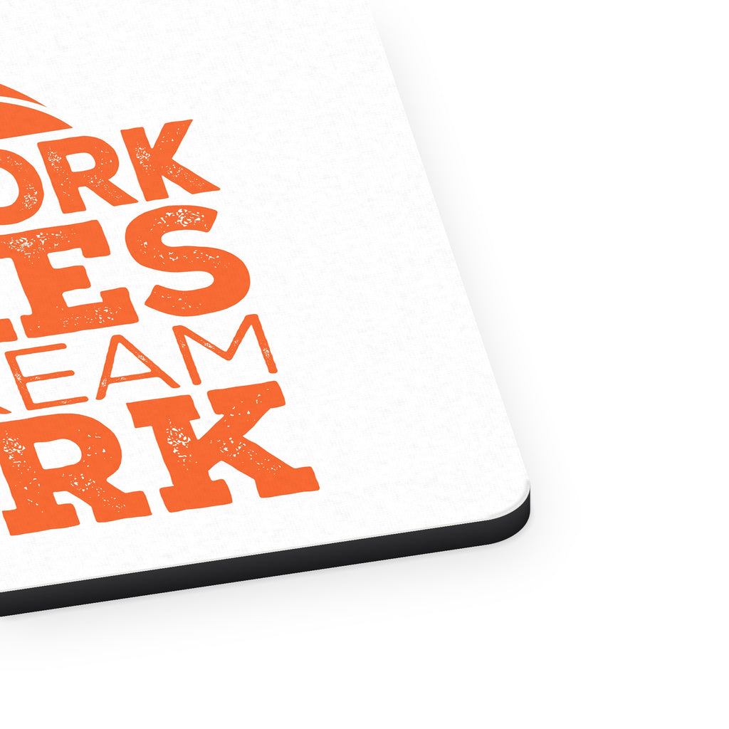 Teamwork Makes the Dream Work Basketball mouse pad, close-up of the fabric surface and rubber edge