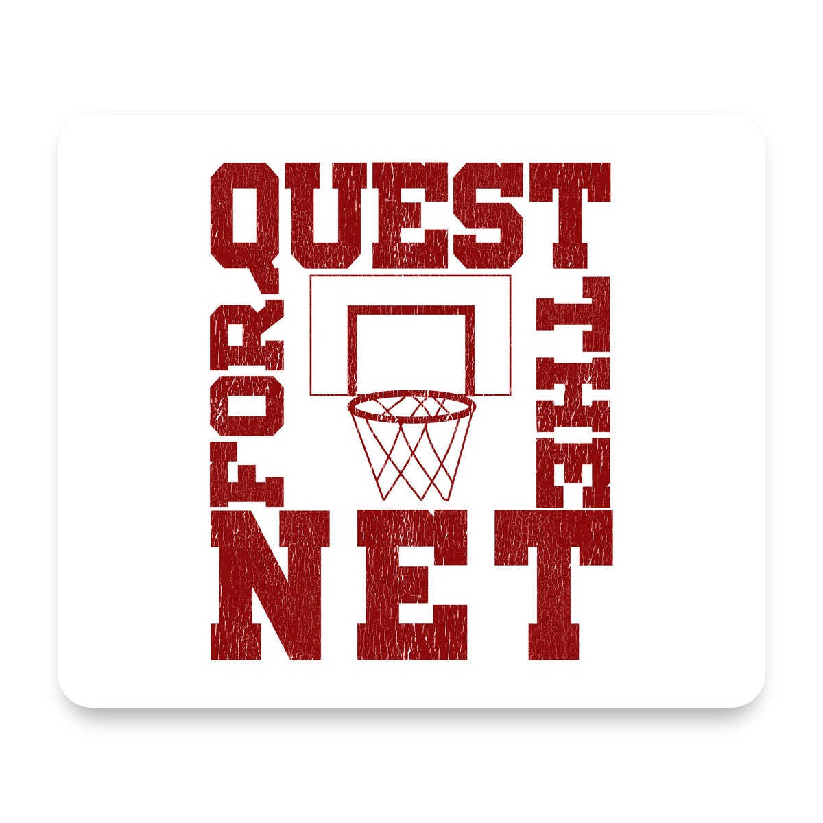Quest For The Net Basketball mouse pad, front view