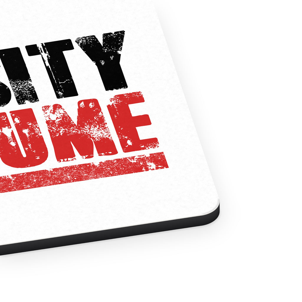 Intensity Isn't A Perfume mouse pad, close-up of the fabric surface and rubber edge