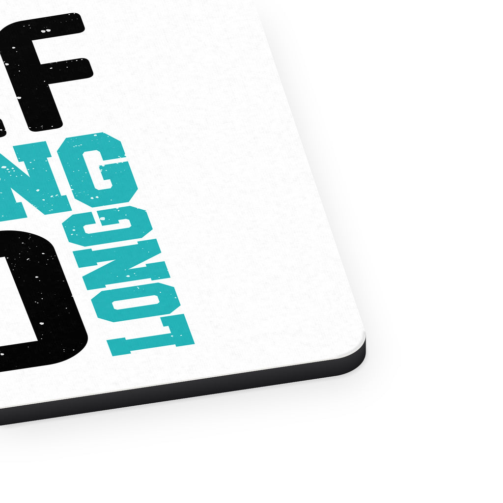 Golf Strong Go Long mouse pad, close-up of the fabric surface and rubber edge