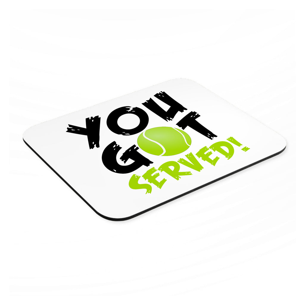 You Got Served Tennis mouse pad, angled view showing the 1/4 inch thick base