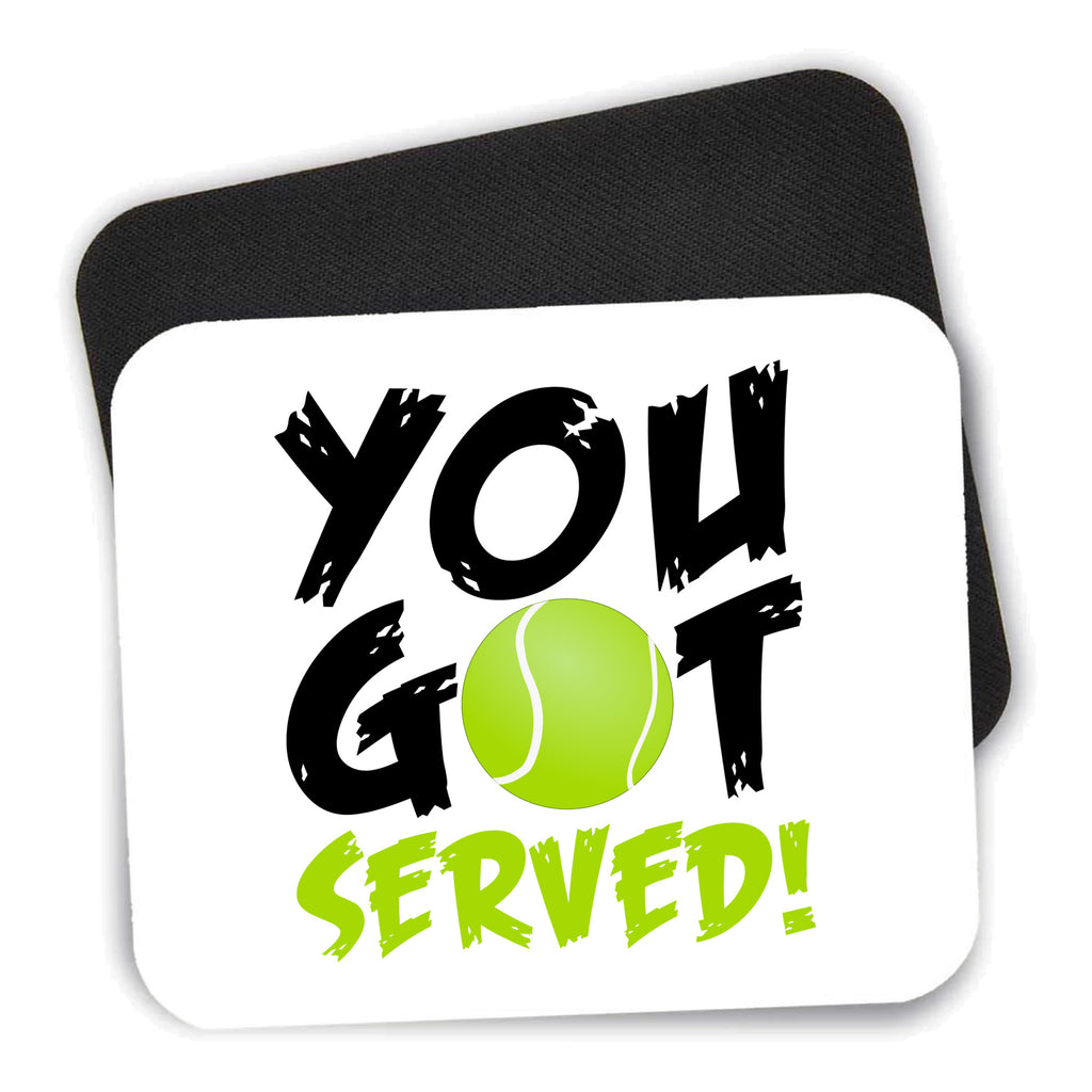 You Got Served Tennis mouse pad shown with its black non-slip rubber underside