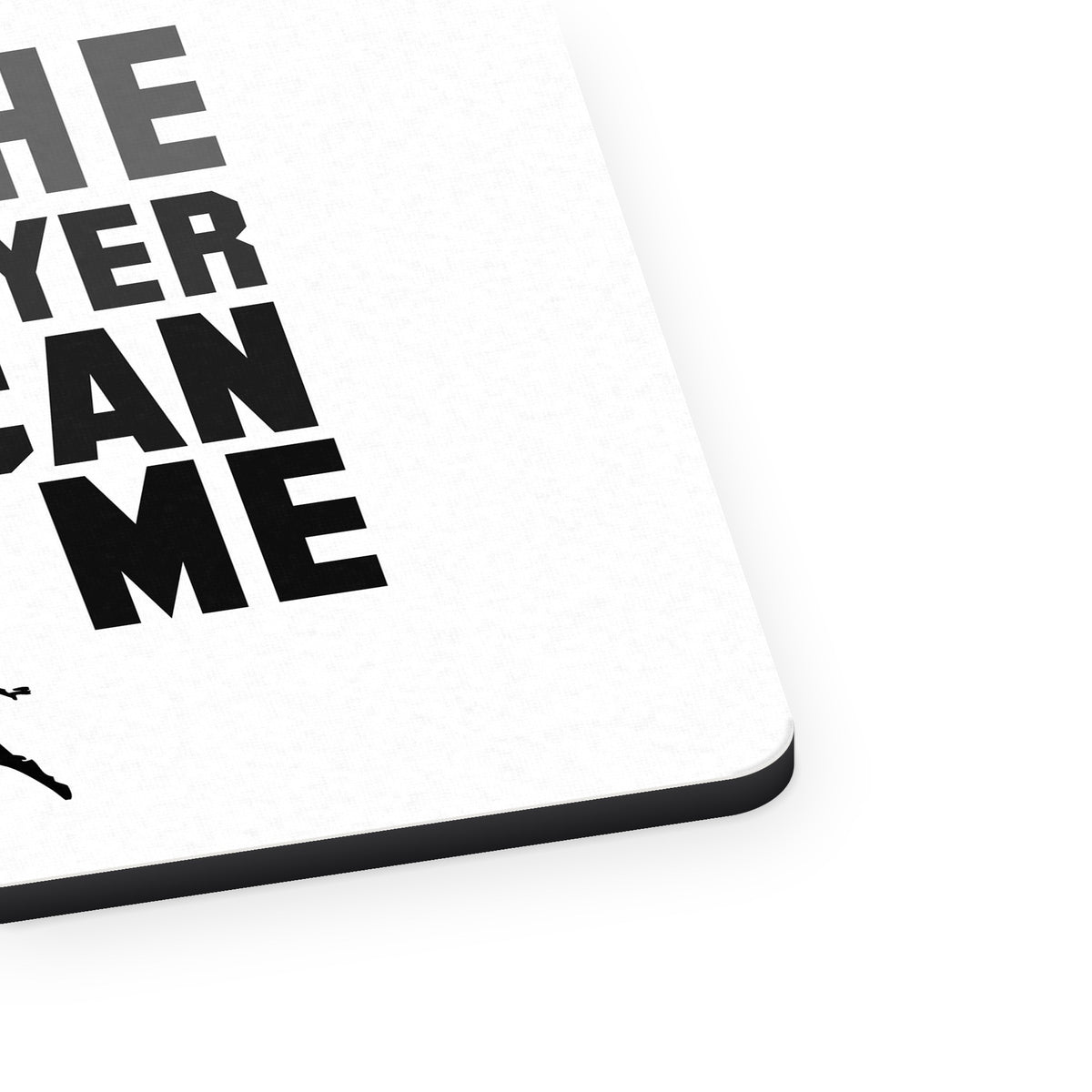 I Am The Only Player Who Can Beat Me Tennis mouse pad, close-up of the fabric surface and rubber edge