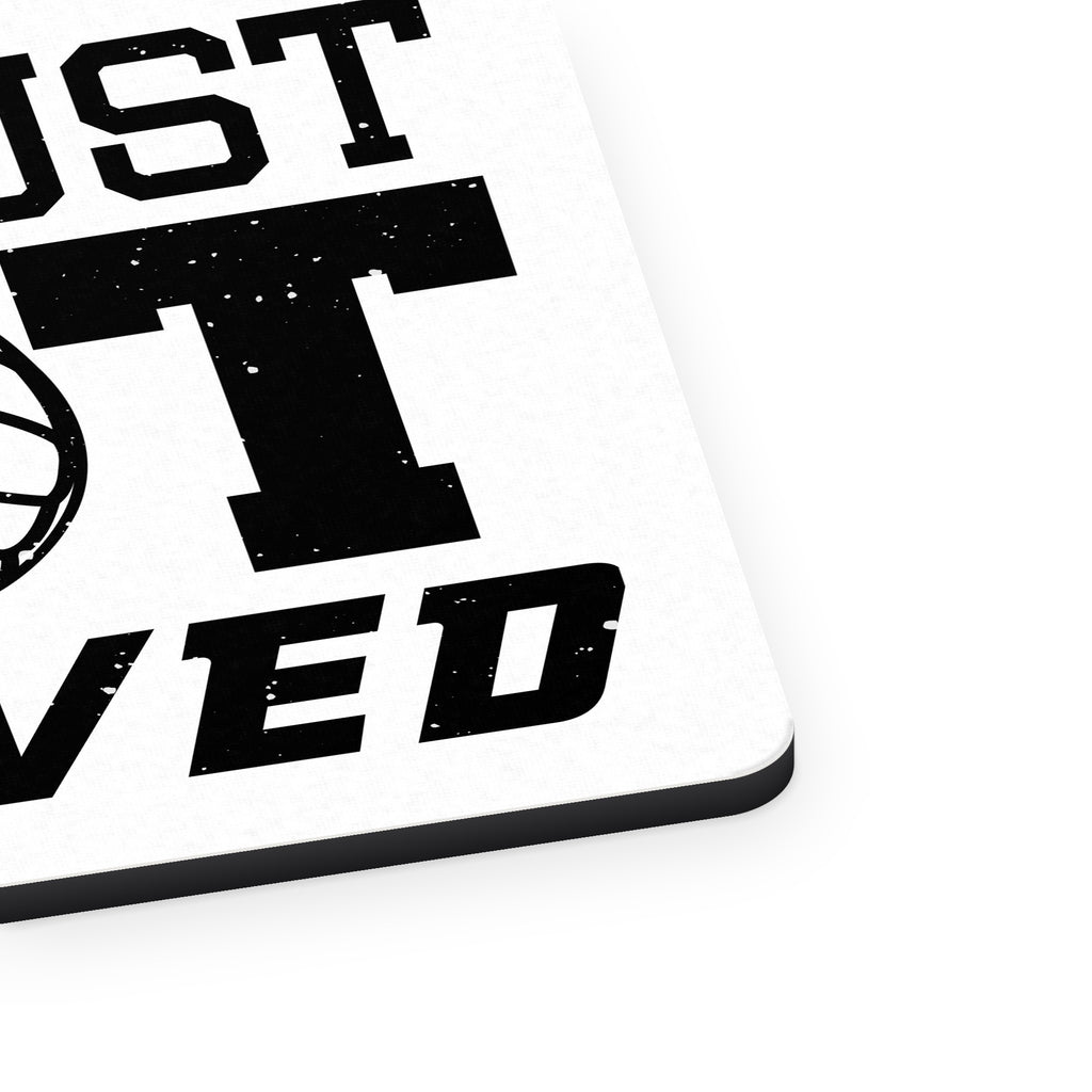 You Just Got Served Volleyball mouse pad, close-up of the fabric surface and rubber edge
