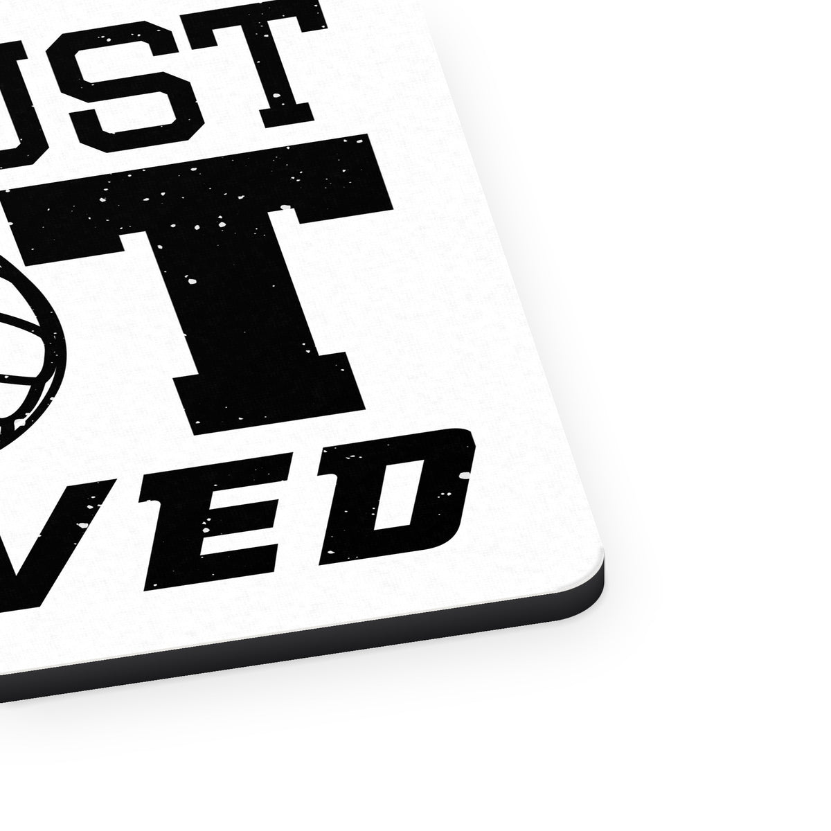 You Just Got Served Volleyball mouse pad, close-up of the fabric surface and rubber edge