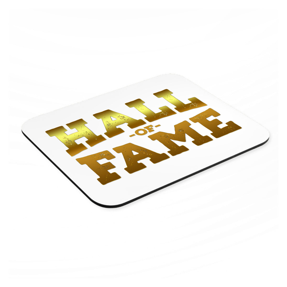 Hall of Fame mouse pad, angled view showing the 1/4 inch thick base