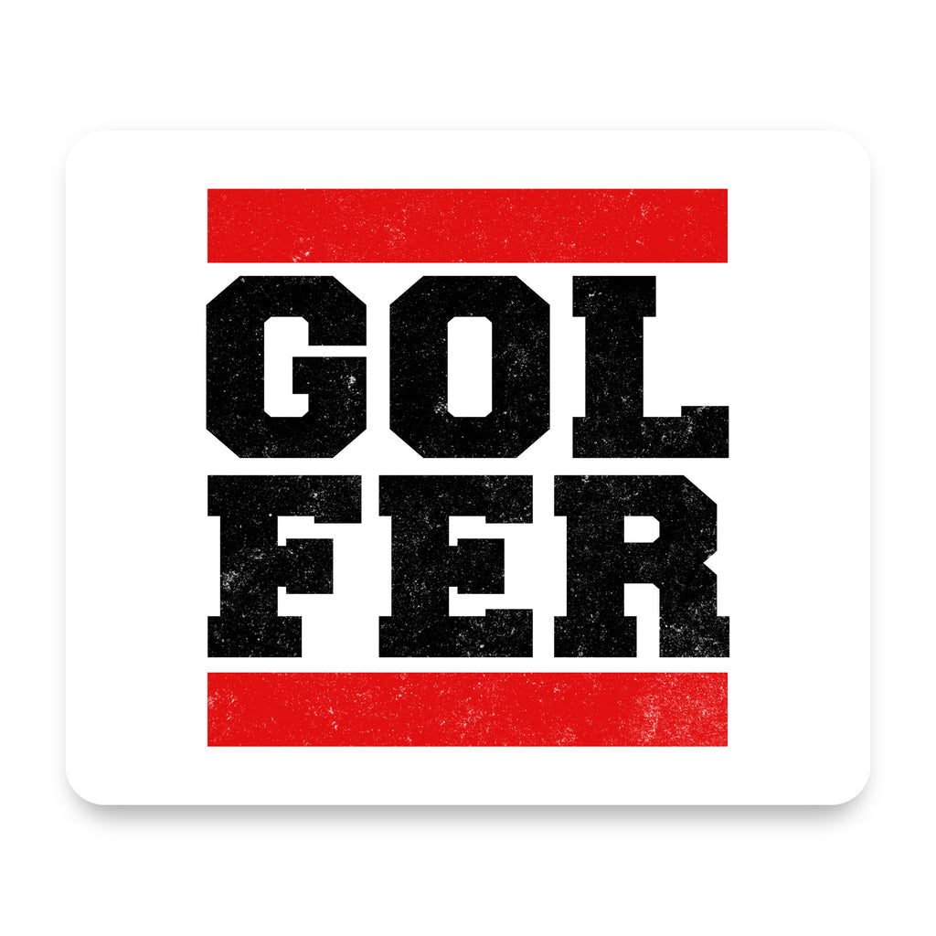 Golfer Word Art mouse pad, front view
