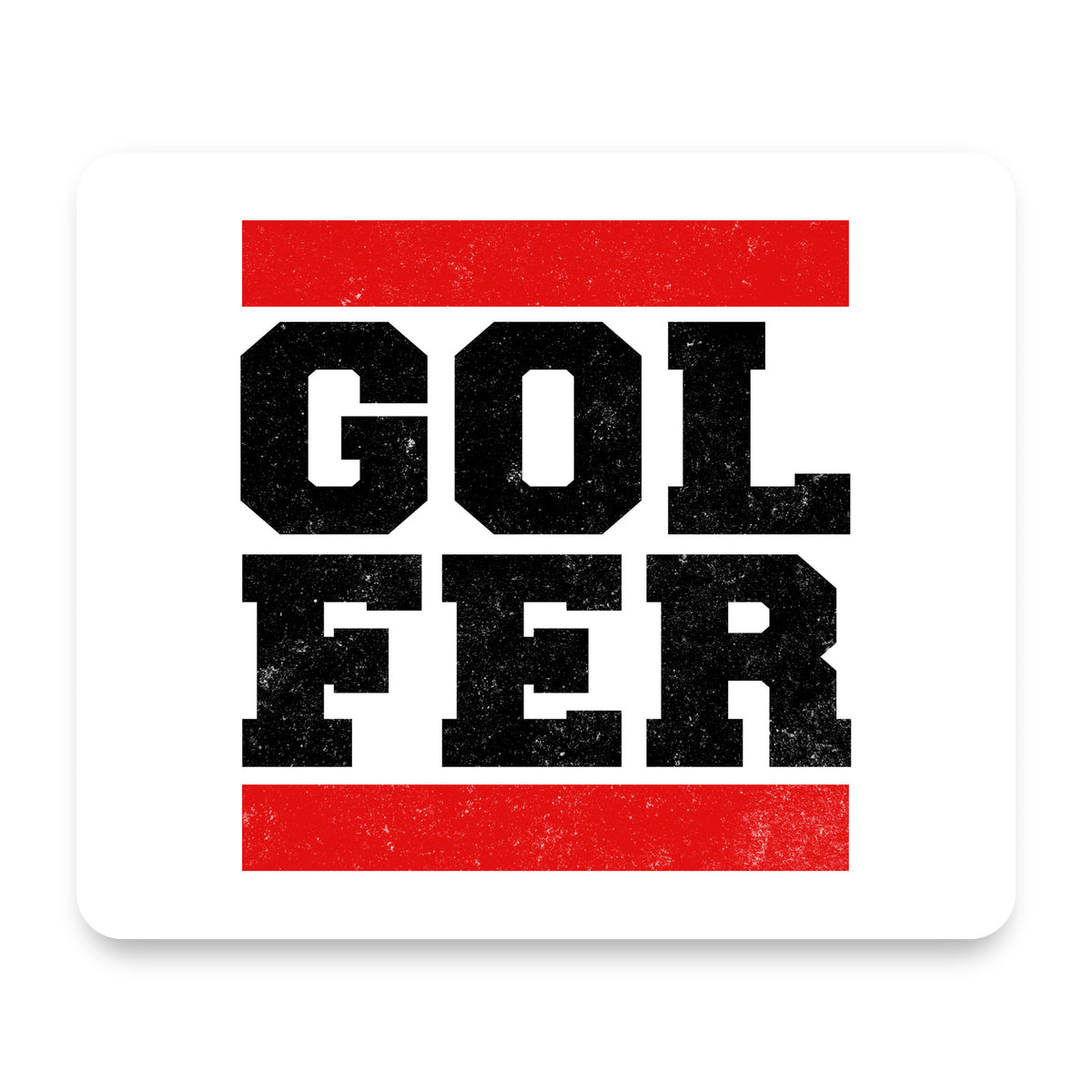 Golfer Word Art mouse pad, front view