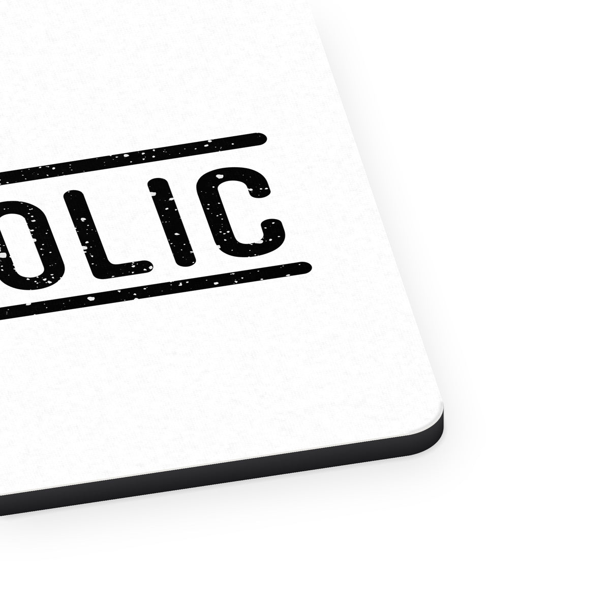 Yogaholic Yoga mouse pad, close-up of the fabric surface and rubber edge