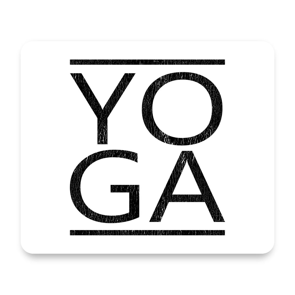 Yoga Black Word Art mouse pad, front view