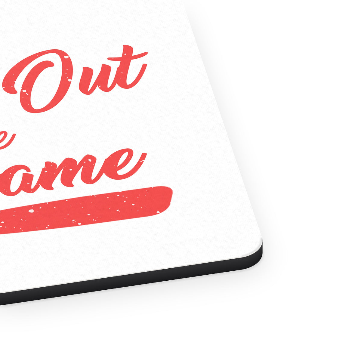 Take Me Out to the Ballgame Baseball mouse pad, close-up of the fabric surface and rubber edge