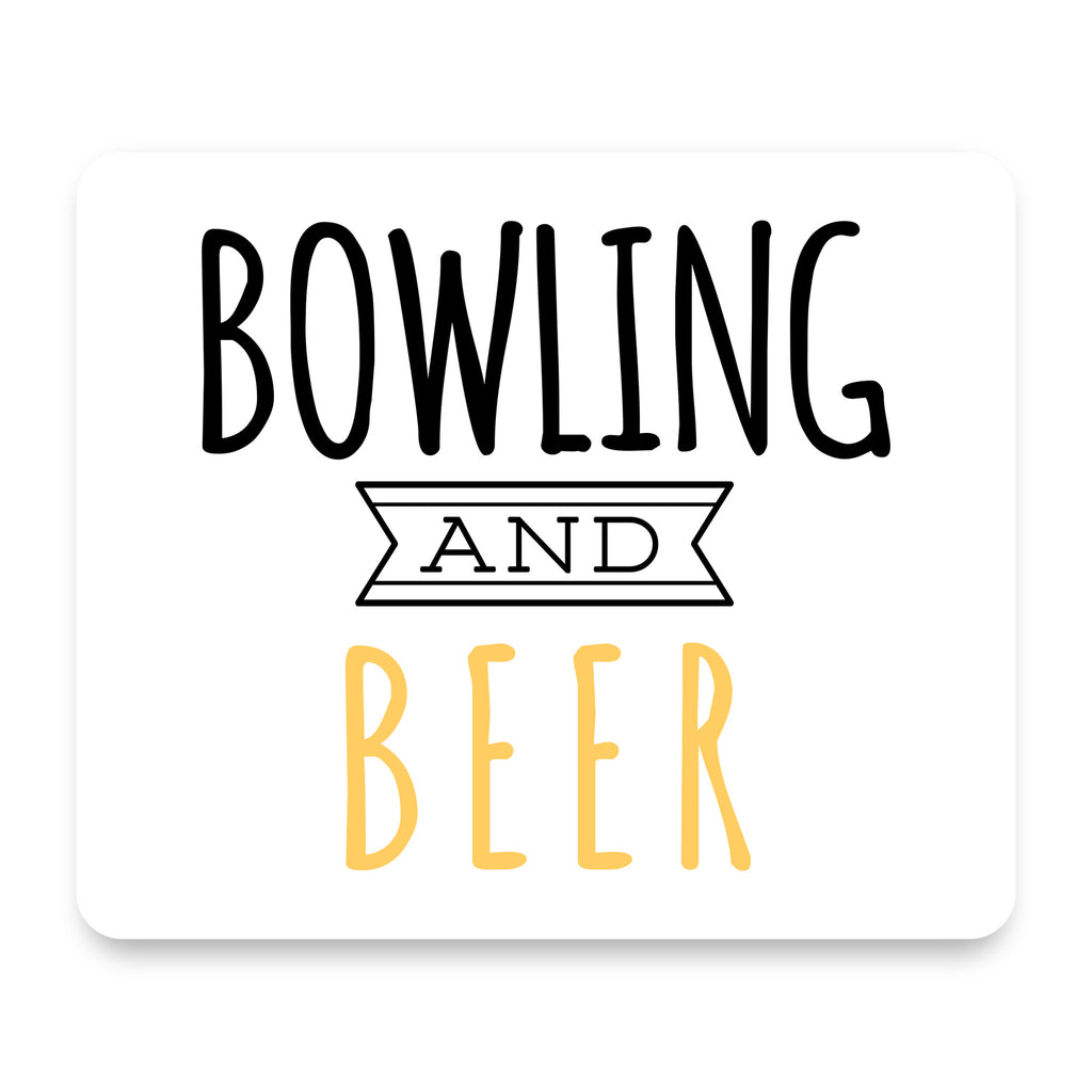 Bowling and Beer mouse pad, front view