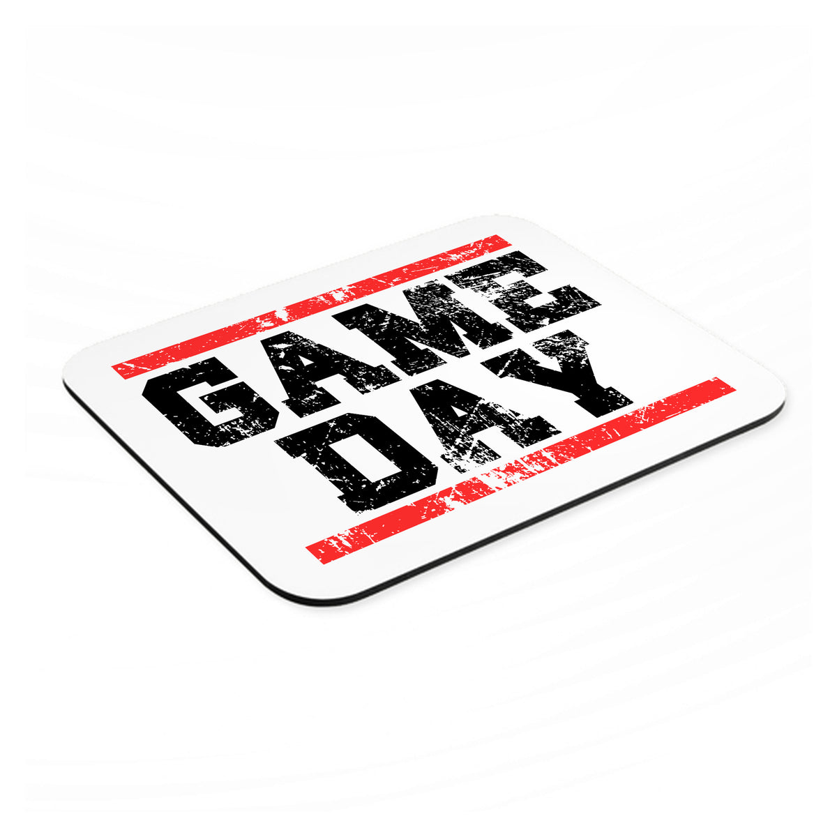 Game Day mouse pad, angled view showing the 1/4 inch thick base