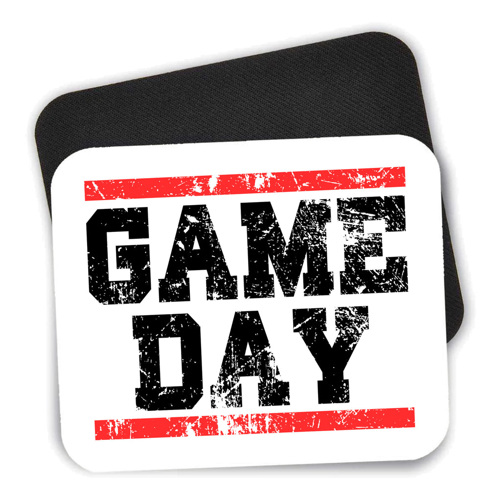 Game Day mouse pad shown with its black non-slip rubber underside