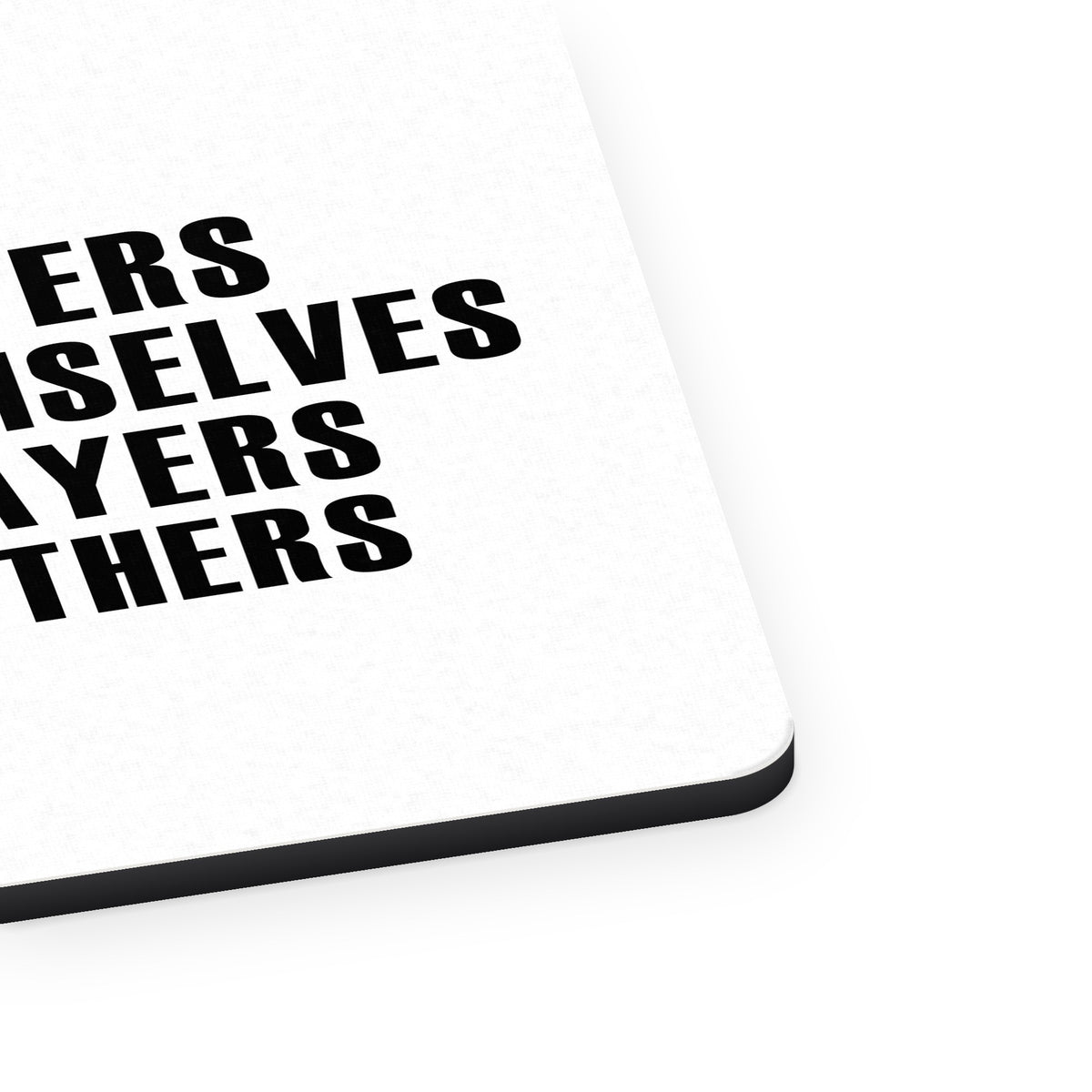 Great Players Inspire Others mouse pad, close-up of the fabric surface and rubber edge