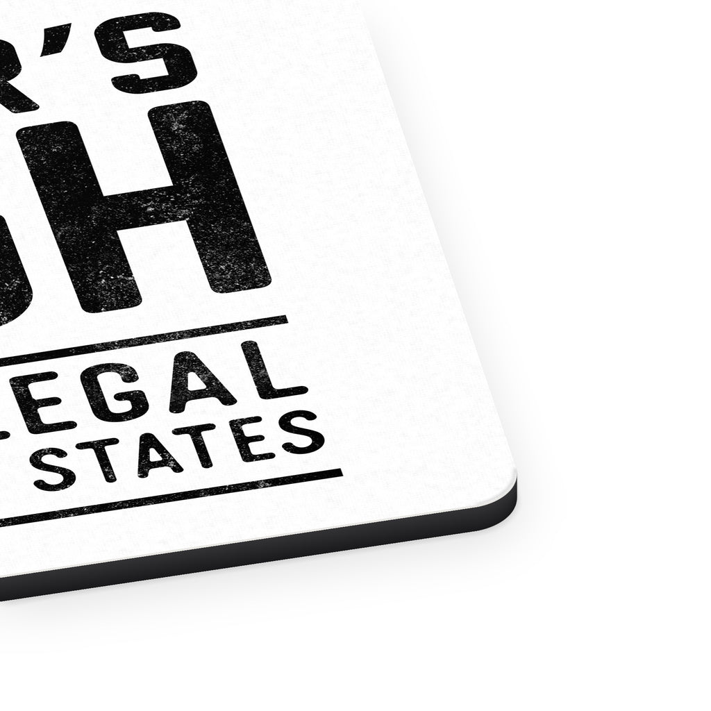 Runner's High Still Legal in All 50 States mouse pad, close-up of the fabric surface and rubber edge