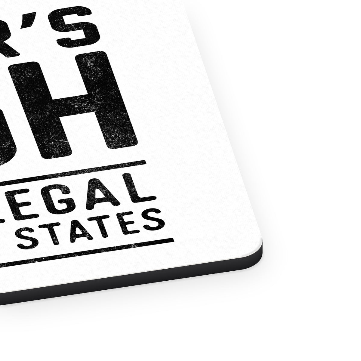 Runner's High Still Legal in All 50 States mouse pad, close-up of the fabric surface and rubber edge
