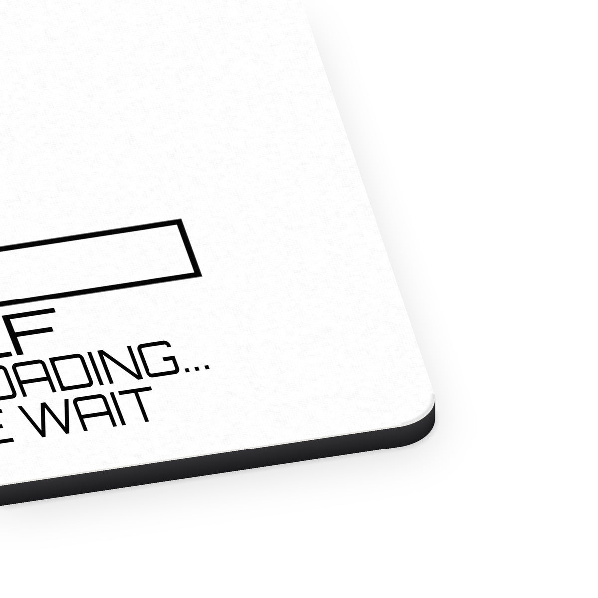 Golf Talent Loading Please Wait mouse pad, close-up of the fabric surface and rubber edge
