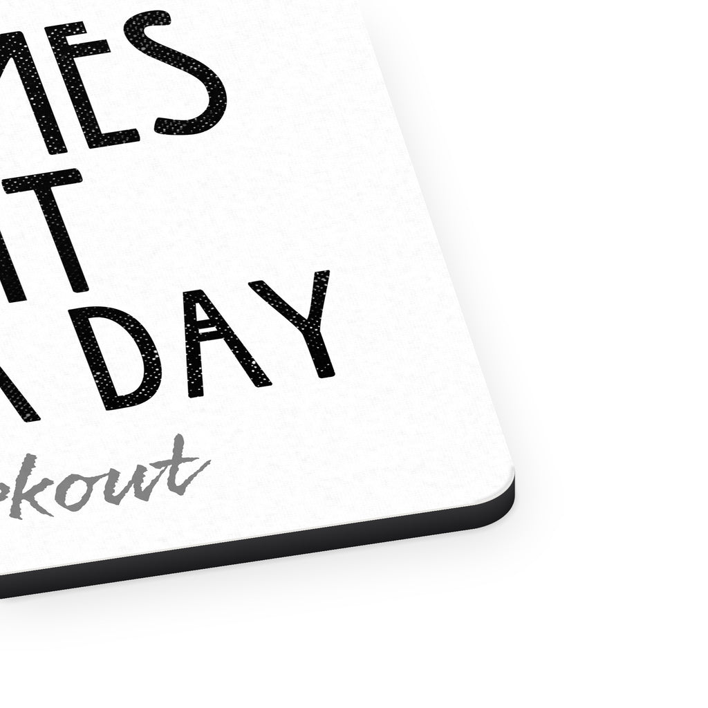 Sometimes I Do It Twice A Day #workout mouse pad, close-up of the fabric surface and rubber edge