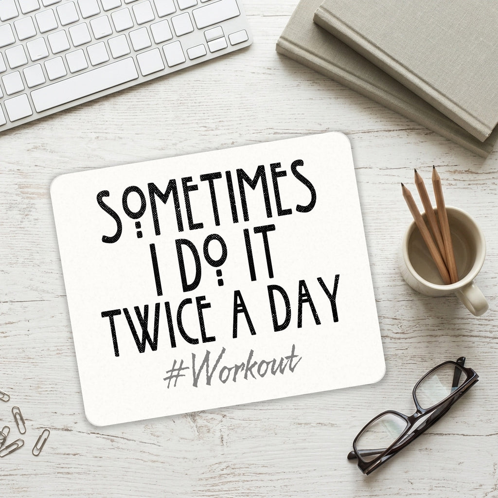 Sometimes I Do It Twice A Day #workout mouse pad on a desk with a keyboard