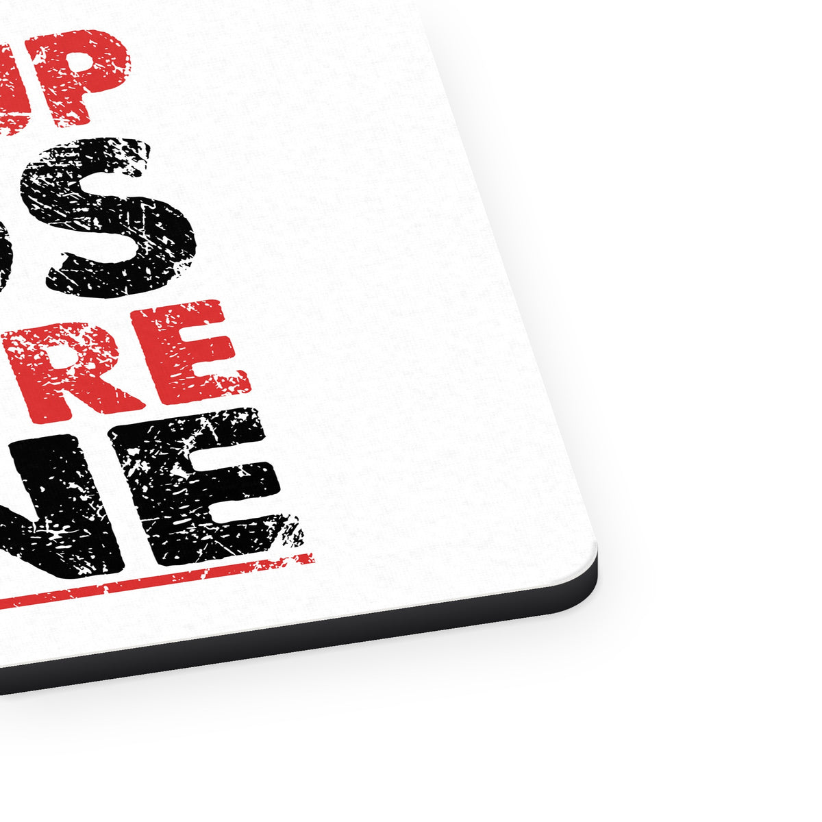 Shut Up Legs You're Fine Running mouse pad, close-up of the fabric surface and rubber edge