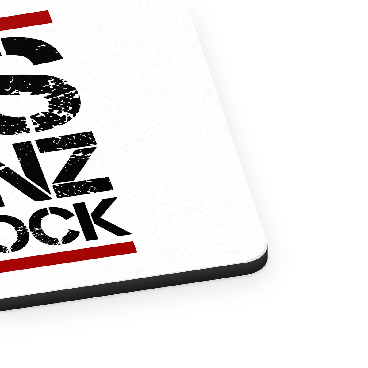It's Gainz O'Clock Working Out mouse pad, close-up of the fabric surface and rubber edge