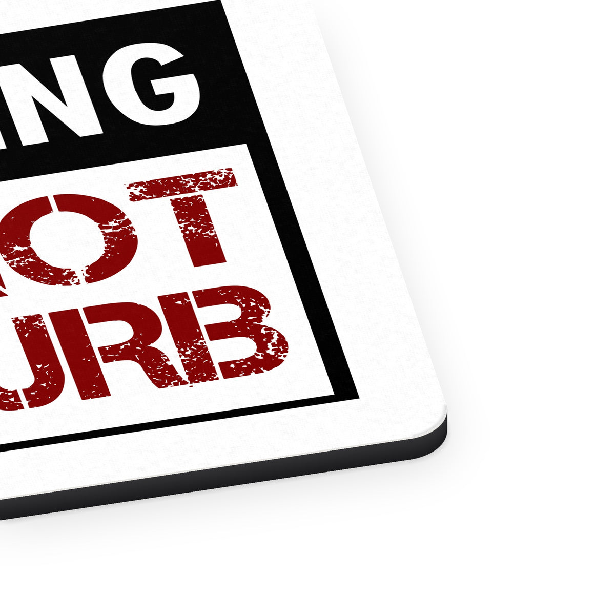 Twerking Do Not Disturb mouse pad, close-up of the fabric surface and rubber edge