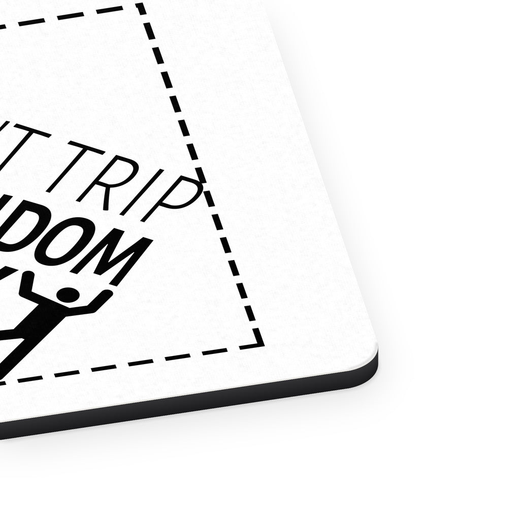 I Don't Trip I Do Random Gravity Checks mouse pad, close-up of the fabric surface and rubber edge