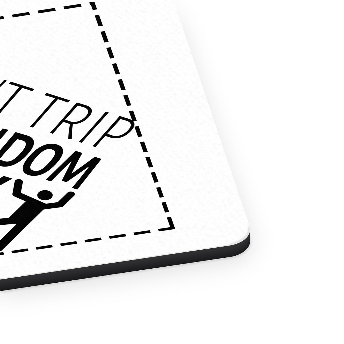 I Don't Trip I Do Random Gravity Checks mouse pad, close-up of the fabric surface and rubber edge