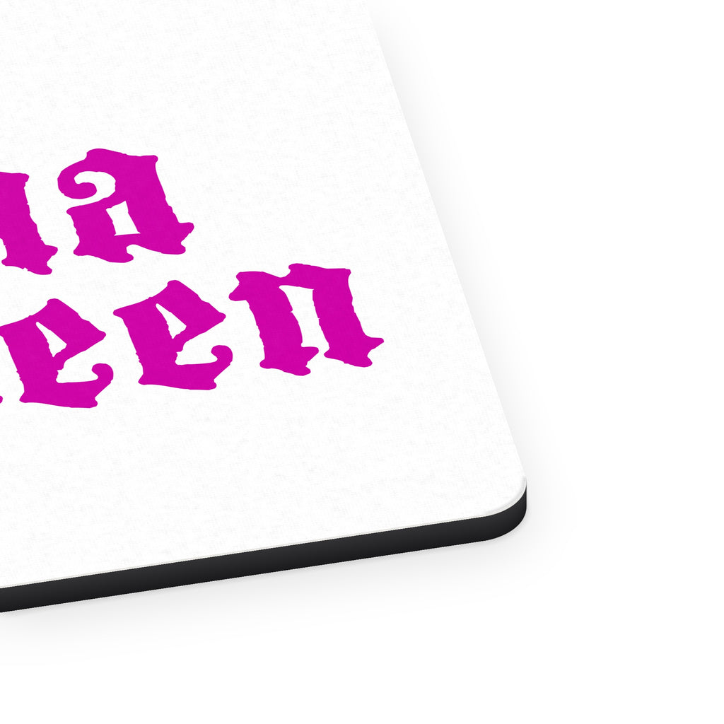 Drama Queen mouse pad, close-up of the fabric surface and rubber edge