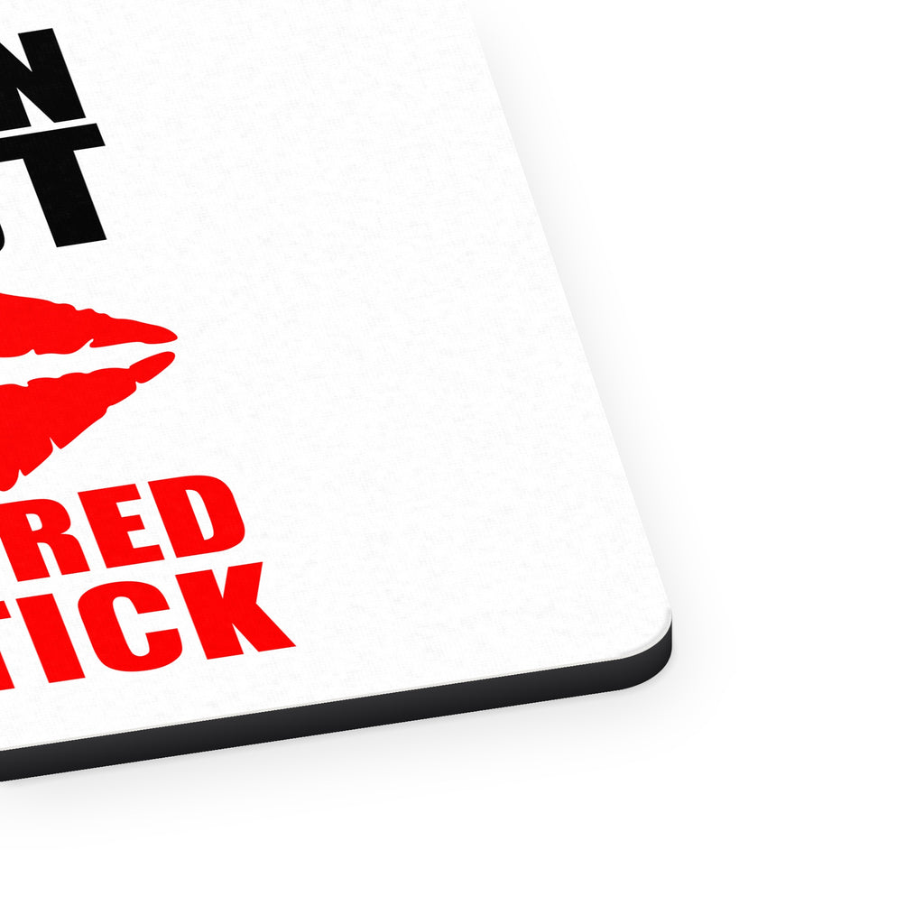 When in Doubt Where Red Lipstick mouse pad, close-up of the fabric surface and rubber edge