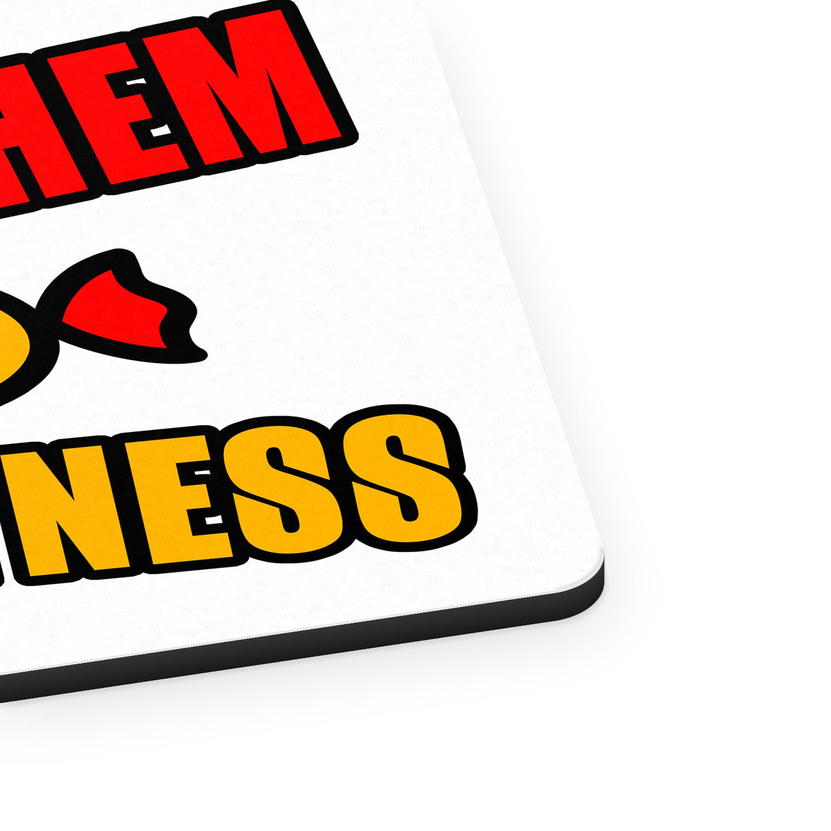 I Slay Them With Sweetness mouse pad, close-up of the fabric surface and rubber edge