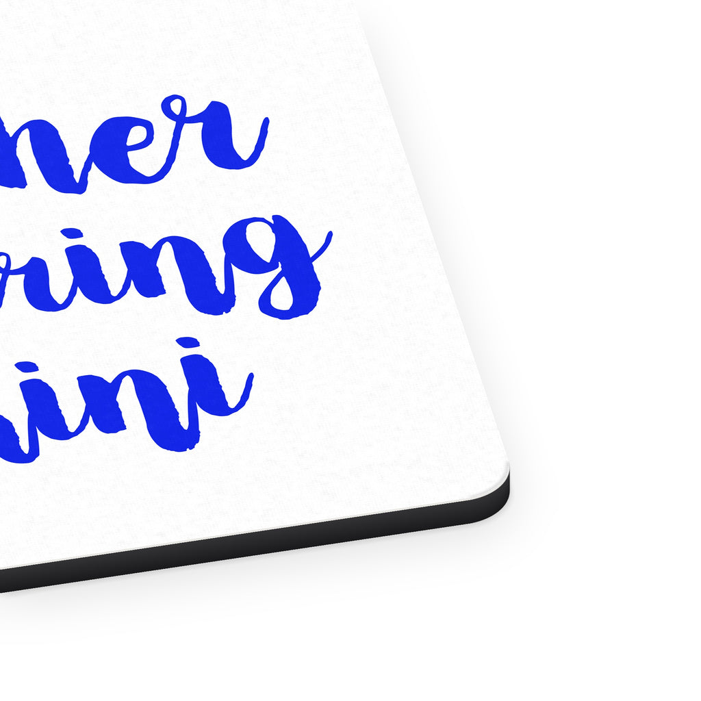 I'd Rather Be Wearing a Bikini mouse pad, close-up of the fabric surface and rubber edge