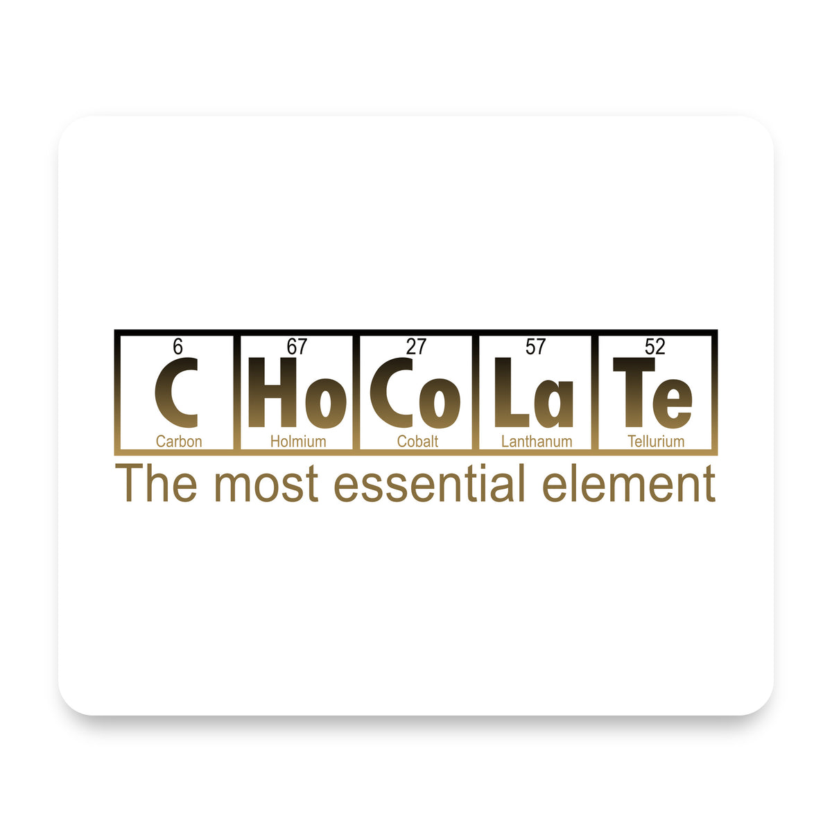 Chocolate The Most Essential Element mouse pad, front view