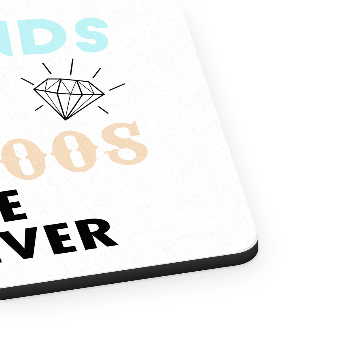 Diamonds and Tattoos Are Forever mouse pad, close-up of the fabric surface and rubber edge