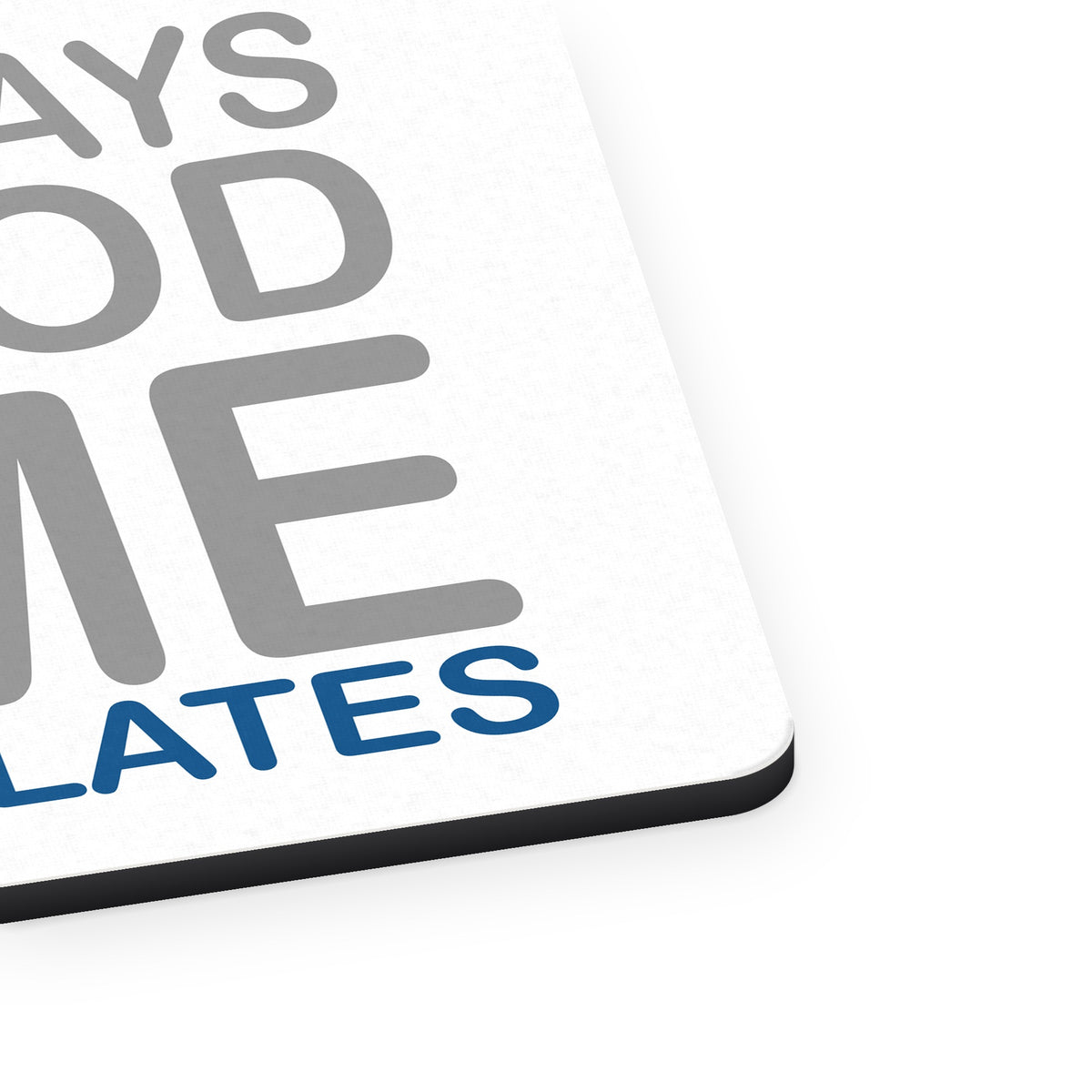 It's Always a Good Time for Pilates mouse pad, close-up of the fabric surface and rubber edge