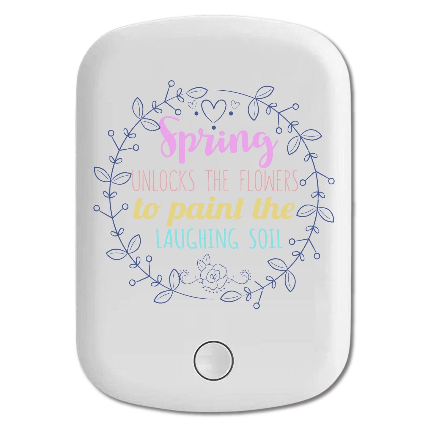 DistinctInk Magnetic Battery Pack, Wireless Portable Charger with USB-C Cable, Compatible with MagSafe iPhone 14 / 13 / 12 Series - Spring Unlocks Flowers To Paint Laughing Soil
