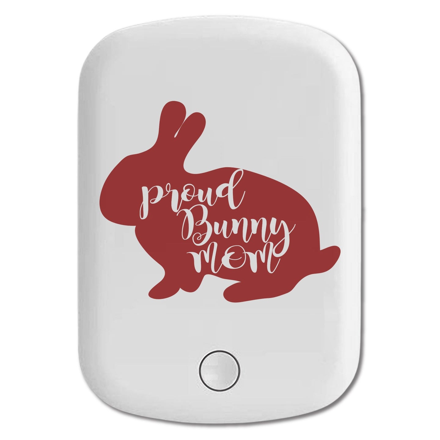 DistinctInk Magnetic Battery Pack, Wireless Portable Charger with USB-C Cable, Compatible with MagSafe iPhone 14 / 13 / 12 Series - Proud Bunny Mom - Rabbit