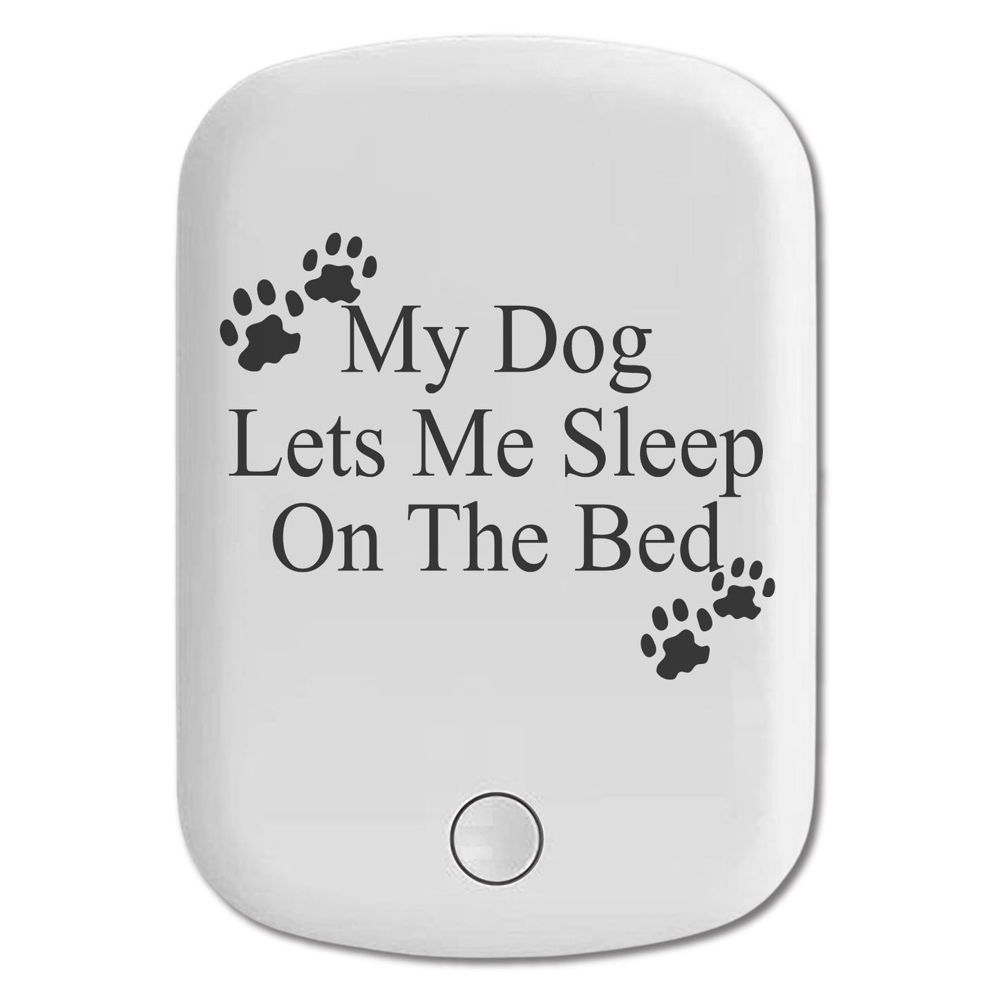 DistinctInk Magnetic Battery Pack, Wireless Portable Charger with USB-C Cable, Compatible with MagSafe iPhone 14 / 13 / 12 Series - My Dog Lets Me Sleep On The Bed