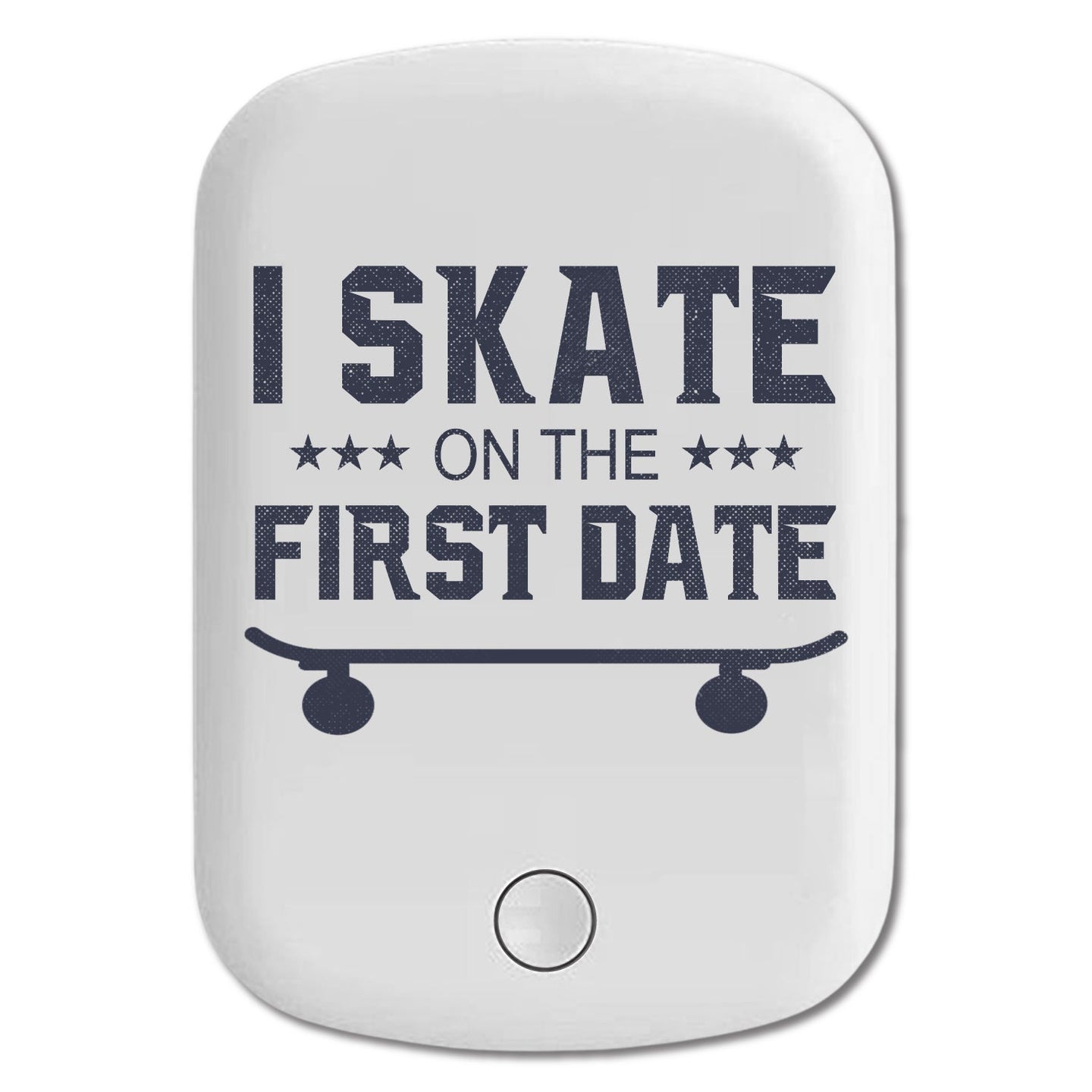 DistinctInk Magnetic Battery Pack, Wireless Portable Charger with USB-C Cable, Compatible with MagSafe iPhone 14 / 13 / 12 Series - I Skate on the First Date